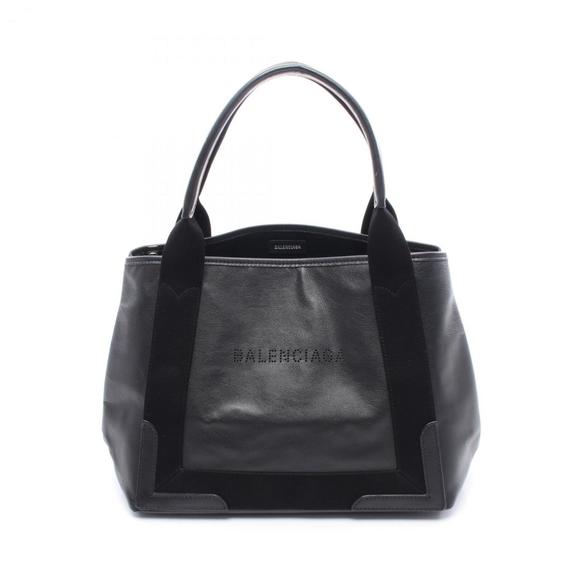 BALENCIAGA Black Leather Tote Bag - Picture 1 of 9